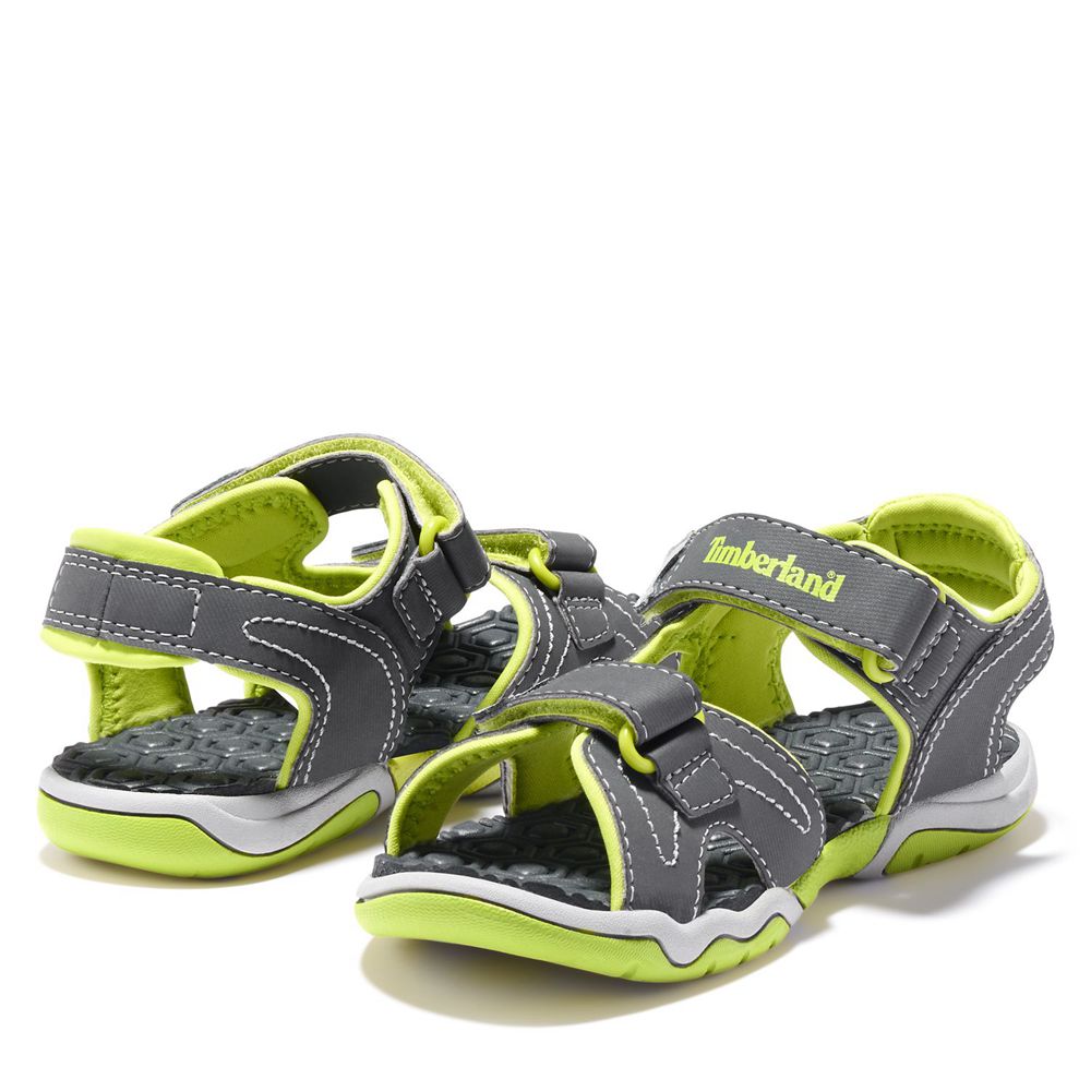 Sandalias Timberland Niños Adventure Seeker 2-Strap Gris/Verde - Chile WIO-102674